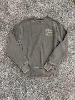 Champion Gray Crewneck Sweatshirt with Small Chest Logo